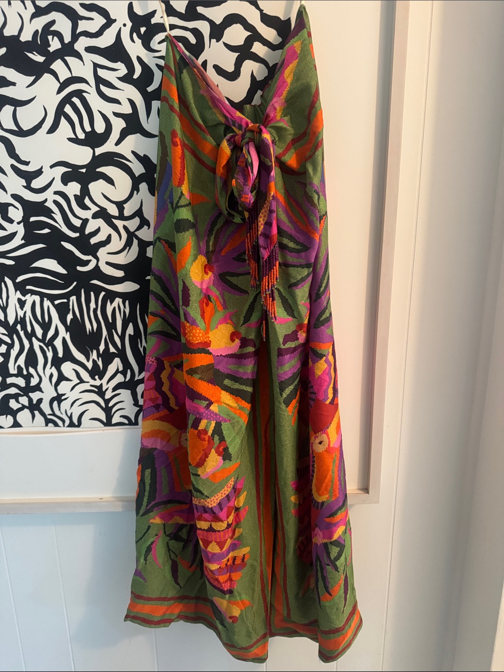 Farm Rio- Perfect Condition Vibrant Print Maxi Skirt Green, Pink & Orange